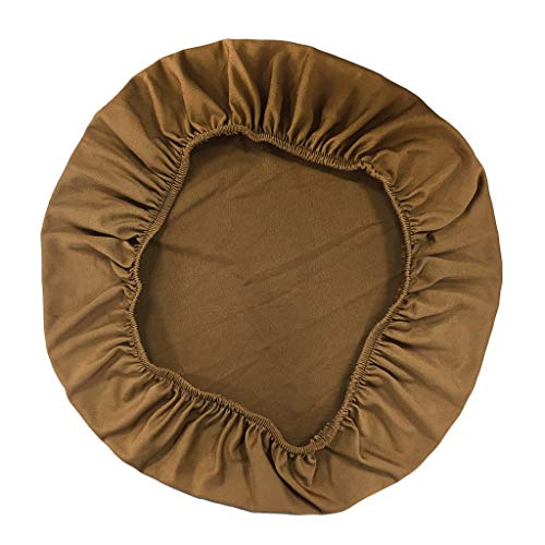 LOVIVER Hockerbezug Stretch 50 × 50 cm Rundbezug Stretchhussen Stretchbezug Stuhlbezug Stuhlhusse Stuhlüberzug - Kaffee von LOVIVER