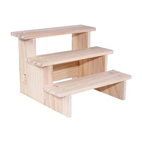 LOVIVER Holz-Display-Riser-Ständer, Holz-Display-Regal, mehrschichtiger Sichtrahmen, Produktständer, Schmuck-Display-Riser-Regal für Figuren, 3 Lagen 20cm von LOVIVER