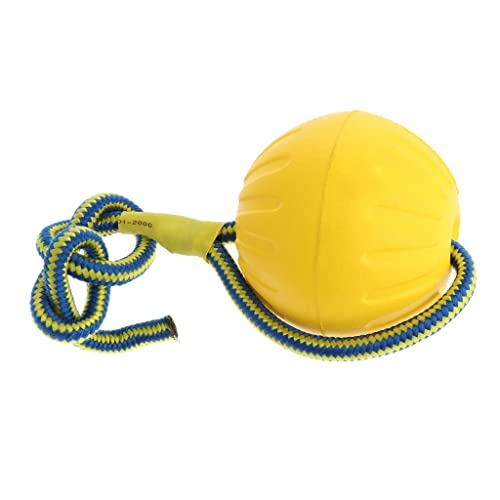 LOVIVER Hundeball Hundespielball Schwimmfähiges Robustes Hundespielzeug Ball am Seil, Gelb, L von LOVIVER