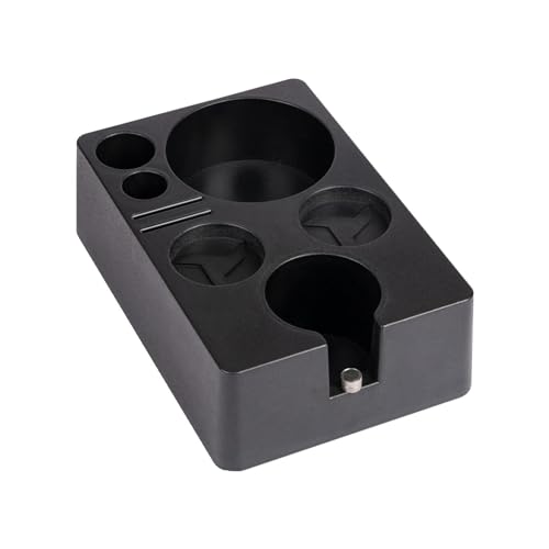 LOVIVER Kaffeefilter-Manipulationshalter, Espresso-Organizer-Box, universelles rutschfestes Barista-Werkzeug, Espresso-Tamperstation für Arbeitsplatte, für 51 53mm schwarz von LOVIVER