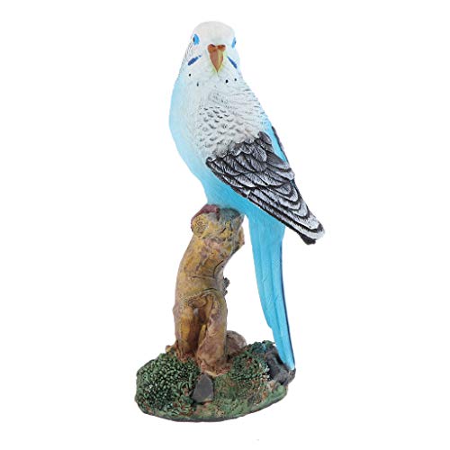 LOVIVER Künstliche Gartenfigur Wellensittich Zaunfigur Gartenfigur, Blau von LOVIVER