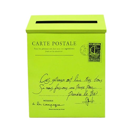 LOVIVER Metallbriefkasten, Hängender Briefkasten Groß, RetroMetallBriefkasten, Klassischer Briefkasten, Zeitungshalter, Wandbriefkasten für den Außenbereich, Grün von LOVIVER