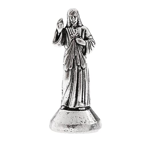 LOVIVER Mini Jesus Heilige Religiöse Figur Magnetische Dekoration Statue X1, Silber, 5cm von LOVIVER