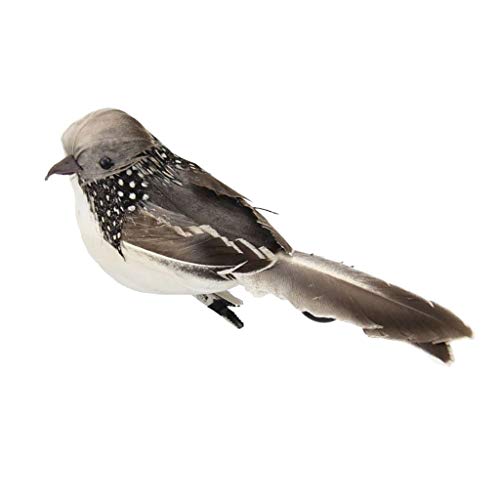 LOVIVER Mini Simulation Feder Schaum Künstliche Vogel für DIY Ornament Dekor, Grau von LOVIVER
