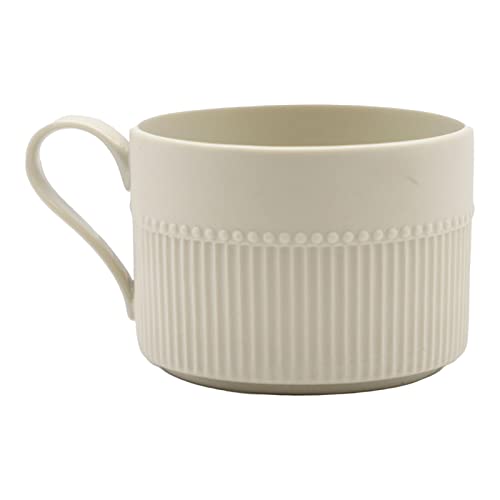 LOVIVER Moderne China Becher Wasser Getränke mit Griff Porzellanbecher Keramik Kaffeebecher für Latte, Beige von LOVIVER