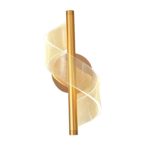 LOVIVER Moderne Wandleuchten, LED-Wandlampen aus Aluminium, spiralförmig, 12 W, luxuriöse Wandleuchten für Wohnzimmer, Schlafzimmer, Nachttisch, Balkon, Gold von LOVIVER