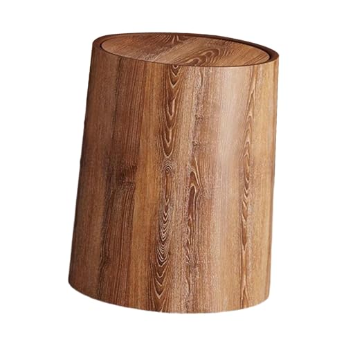 LOVIVER Mülleimer, Holzmaserung Mülleimer, Moderner Papierkorb Abfalleimer Müllcontainer Abfallkorb für Wohnzimmer Küche, S von LOVIVER