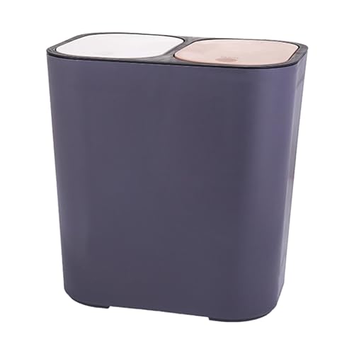 LOVIVER Mülleimer, Küchenabfalleimer, Nordic Modern, 15 Liter/15 l Fassungsvermögen, Trocken- und Nasstrennung, Innenmülleimer für Küche, Wohnheim, Grau von LOVIVER