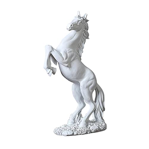 LOVIVER Nordic Style Resin War Horse Statue Laufende Pferdeskulptur Tierfigur Schreibtisch Dekorative Ornamentation Collection Geschenk, Weiß von LOVIVER