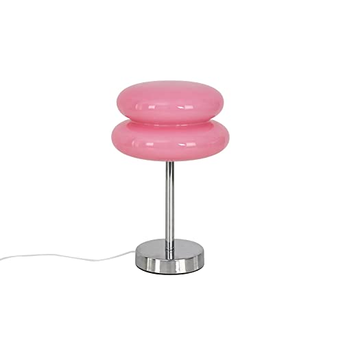 LOVIVER Nordische Eierkuchen-Pilz-Tischlampe Romantische LED-Schreibtischlampe Moderne modische 3 Farben, die INS-Atmosphären-Studie für Büro-Wohnzimmer, ROSA von LOVIVER