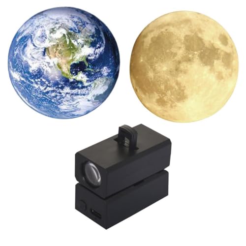 LOVIVER Projektor Licht USB Dekorative Nachttischlampen Erde/Mond Projektionslampe für Urlaub Geburtstagsfeier Wohnkultur Kinder Auto, ERD- und Mondlinse von LOVIVER