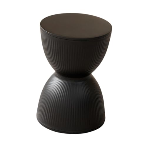 LOVIVER Runder Fußhocker, Fußhocker, kompakt, modisch, Mehrzweck-Wechselschuhhocker, Sitzhocker für Wohnzimmer, Spielzimmer, Wohnung, Zuhause, Schwarz von LOVIVER