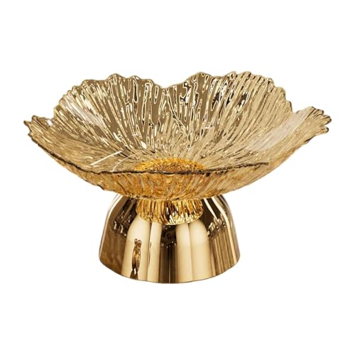 LOVIVER Sockel Schüssel Fuß Fruchtkorb Licht Luxusschale Halter Lebensmittel Snack Aufbewahrungsschale für Haushalt Küchentheke Salon, Gold von LOVIVER