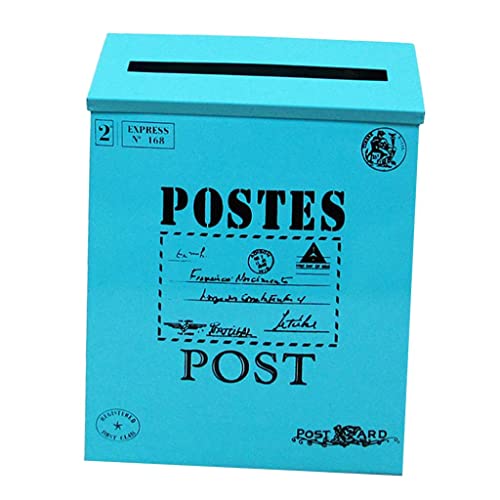 LOVIVER Stil Briefkasten Postkasten Mailbox Zeitungsbox, Blau von LOVIVER