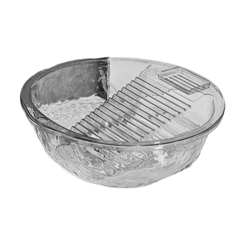 LOVIVER Waschbrettbecken mit integriertem Waschbrett tragbares Waschbecken -Schrubbenbrett für Handwäsche zartes Kleiderhaushalt, Klar Grau von LOVIVER