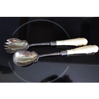 Jahrgang Set Ha Ea Fa Atkin Brothers | Sheffield Silbernen Teller Mark Server Srving Löffel Gabel Besteck Silber Ware Silberwaren Carving-Box von LOVNTG
