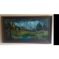 Kunst Gemälde Farbe Arbeit Öl Original L Dudas Natur Fluss in Holzrahmen Kunst Gemälde Farbe Arbeit Öl Original L Dudas Natur Fluss in Holzrahmen von LOVNTG