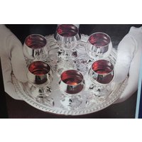 Vintage Kirk Stieff 6 Versilberte Sirup Mit 8'' Tablett Cordial Becher E.p.n.s. Gemacht Indien von LOVNTG