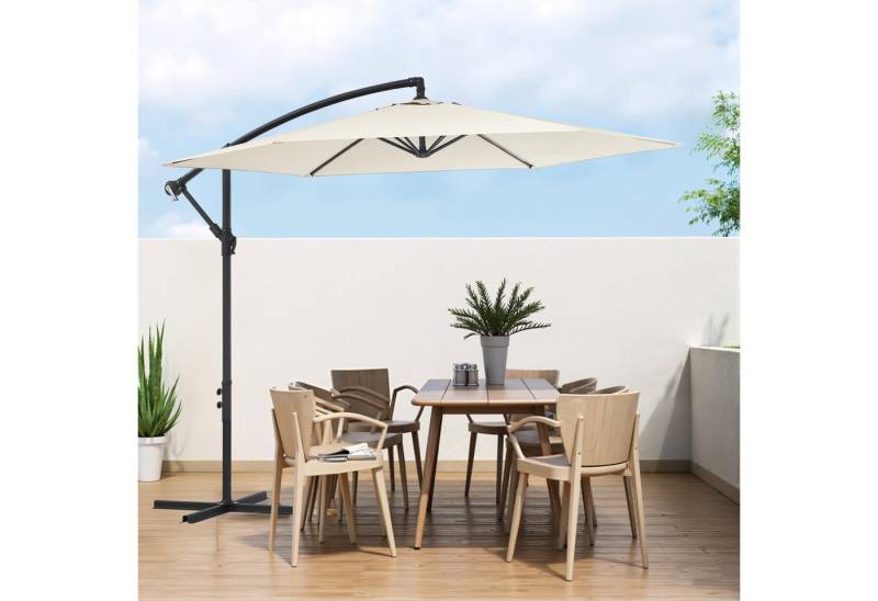 LOVONLIVE Sonnenschirm 3m Gartenschirm Balkonsonnenschirm Terrassenschirm Ampelschirm UPF 50+, Höhenverstellbar,Neigbar,Windstabil wasserabweisend mit Schutzhülle von LOVONLIVE