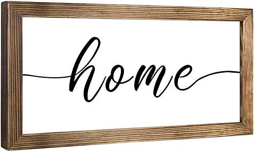 Home Sign Decor – Rustikales Bauernhaus-Wandschild, modernes Bauernhaus-Wandkunst-Dekor-Schild, Massivholzrahmen, 40,6 x 20,3 cm, braun von LOVOUS