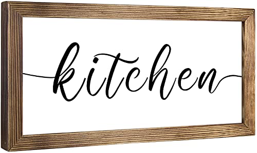Küchenschild Wanddekoration – Moderne Bauernhaus-Holzdekoration für Küche, rustikales Bauernhaus-Heimdekor-Schild, Massivholzrahmen, 40,6 x 20,3 cm, Braun von LOVOUS