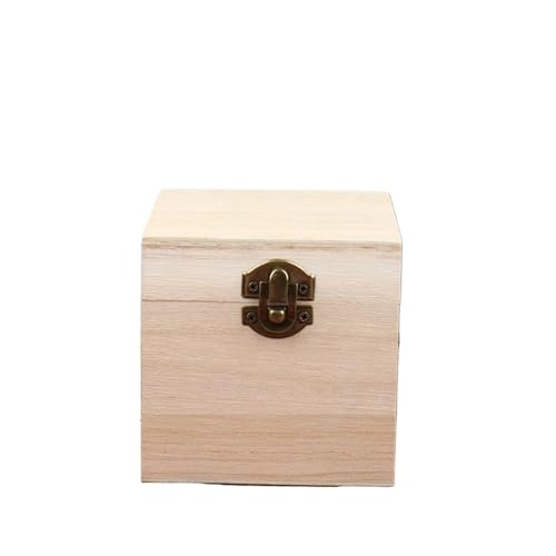 LOVSSU Holz Aufbewahrungsbox 1 Pc Retro Schmuck Box Organizer Desktop Holz Lagerung Rechteck Fall Dekoration Handgefertigte Holz Quadratische Box FüR Bastelbedarf(White) von LOVSSU