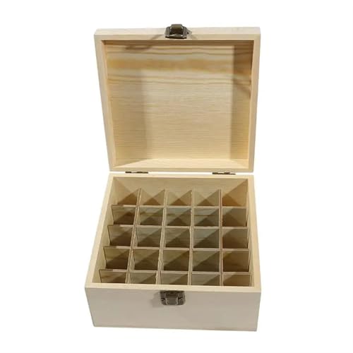 LOVSSU Holz Aufbewahrungsbox Holz-Aufbewahrungsbox mit 25 Fächern, Organizer for Flaschen, Aromatherapie-Behälter FüR Bastelbedarf von LOVSSU