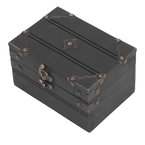 LOVSSU Holz Aufbewahrungsbox Retro Vintage Holz Schmuck Box Schatz Lagerung Box Organizer Container Fall Brust Schmuckstück Box for Dekoration Fotografie Prop FüR Bastelbedarf von LOVSSU