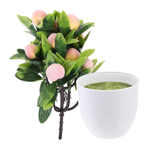 LOVSSU KüNstliche Pflanzen Künstliche Zitrone Topfpflanze Mini Gefälschte Grüne Simulation Bonsai Nament Pflanzen for Home Office Decor Gelb Topf Fur Dekoration(Color 01) von LOVSSU