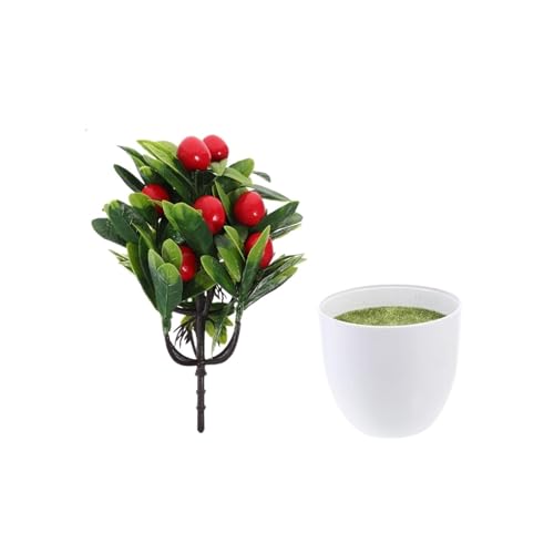 LOVSSU KüNstliche Pflanzen Künstliche Zitrone Topfpflanze Mini Gefälschte Grüne Simulation Bonsai Nament Pflanzen for Home Office Decor Gelb Topf Fur Dekoration(Color 02) von LOVSSU
