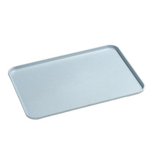 LOVSSU Kunststofftablett FüR Die KüChe 1 PC Einfarbig Rechteckige Kunststoff Tablett Teller Rotwein Getränke Kaffee Tablett Haushaltswaren Küche Bar Zubehör FüR Die KüChe(Light Blue,M) von LOVSSU