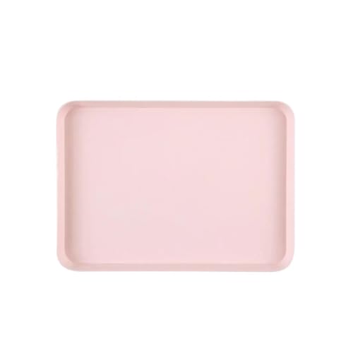 LOVSSU Kunststofftablett FüR Die KüChe Tee Tablett Rechteckige PP Lagerung Tablett Serviertablett Lebensmittel Platte Obst Dessert Tablett Plateau De Service FüR Die KüChe(Pink S) von LOVSSU