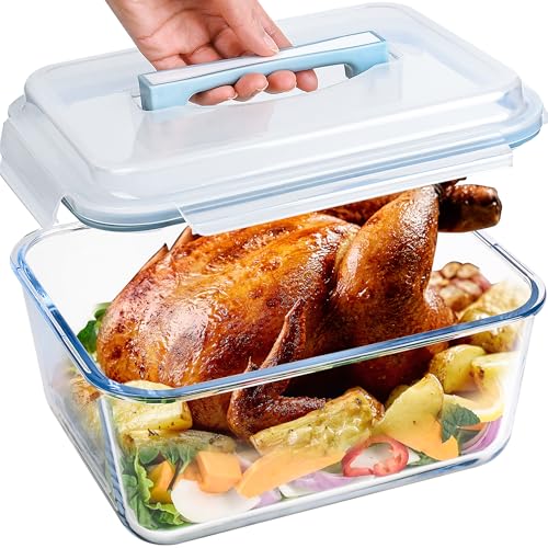 LOVYANXUE Brotbox aus Glas, luftdicht, für 24 Tassen, große Glasbehälter mit Deckel, ideal für luftdichte Frischhaltedosen, Braten von Truthahn, Huhn, Kekse, ofen- und spülmaschinenfest LOVYANXUE Brotbox aus Glas, luftdicht, für 24 Tassen, große Glasbehälter mit Deckel, ideal für luftdichte Frischhaltedosen, Braten von Truthahn, Huhn, Kekse, ofen- und spülmaschinenfest von LOVYANXUE
