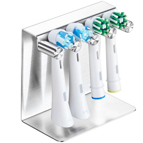 LOXSUN Zahnbürstenhalter Elektrische Zahnbürste, Zahnbürstenhalter Wand, Zahnbürstenkopf Halter Edelstahl, Zahnbürstenhalterung Ohne Bohren, Aufsteckbürsten Halter für Badezimmer, Zahnbürsten Halter von LOXSUN