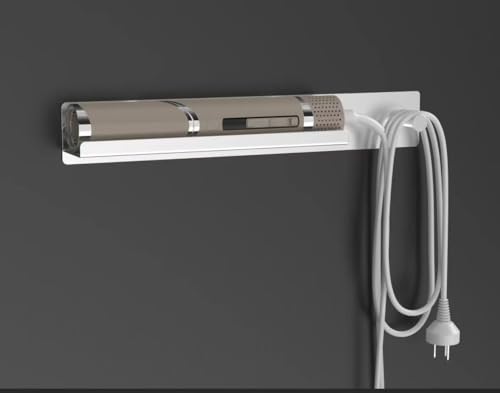 LOXSUN Föhnhalterung Bad Ohne Bohren, Glätteisen Halterung Selbstklebend Föhn Halterung Edelstahl, Halterung Lockenstab (Gebürstetes Silber) von LOXSUN