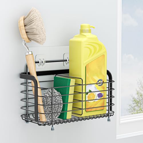 LOXSUN Spülbecken Organizer Wand, Schwarz Schwammhalter Organizer, Metall Arbeitsplatte Spülbecken Organizer Selbstklebend Spülschwamm Halter für Aufbewahrung Spülmittel Schwämmen Bürste LOXSUN Spülbecken Organizer Wand, Schwarz Schwammhalter Organizer, Metall Arbeitsplatte Spülbecken Organizer Selbstklebend Spülschwamm Halter für Aufbewahrung Spülmittel Schwämmen Bürste von LOXSUN