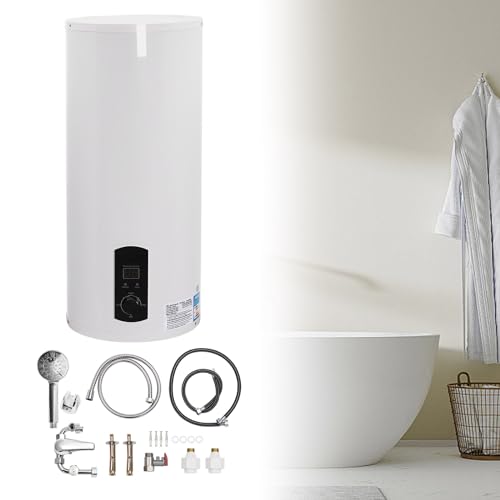 60L/13.2gal Elektro Warmwasserboiler 2000W 77-167°F IPX4 Elektrospeicher Heizung Speicher Mit Handbrause, Enamel liner von LOYEMAADE