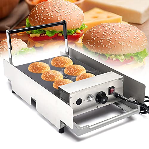 Elektrische Hamburger-Grill,2 Layer Kommerzielle Doppel Brot, Burger Buns Toaster,Edelstahlpfannen Platten Einstellbare Zeit und Temperatur von LOYEMAADE