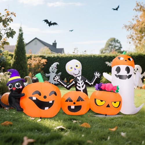 LOYO Aufblasbare Halloween-Halloween-Kürbisse für Outdoor-Dekorationen, Halloween-Aufblasen mit Lichtern LOYO Aufblasbare Halloween-Halloween-Kürbisse für Outdoor-Dekorationen, Halloween-Aufblasen mit Lichtern von LOYO