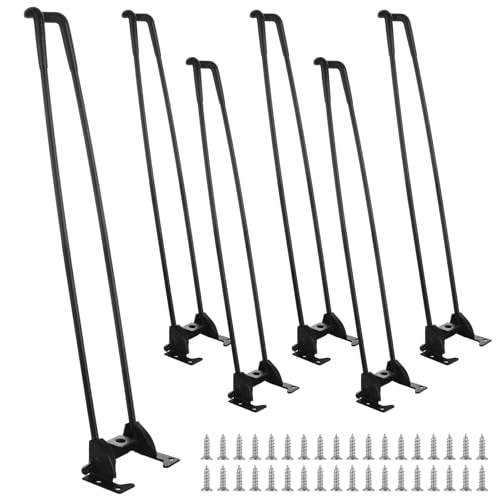 LOYORTY 6 x faltbare Haarnadel-Tischbeine, 43,2 cm, 6 Stück, robuste, faltbare Couchtischbeine, einfach zu installieren, Metall-Tischbeine für Möbel, Couchtisch, Heimwerker-Projekte, mit Schraube LOYORTY 6 x faltbare Haarnadel-Tischbeine, 43,2 cm, 6 Stück, robuste, faltbare Couchtischbeine, einfach zu installieren, Metall-Tischbeine für Möbel, Couchtisch, Heimwerker-Projekte, mit Schraube von LOYORTY