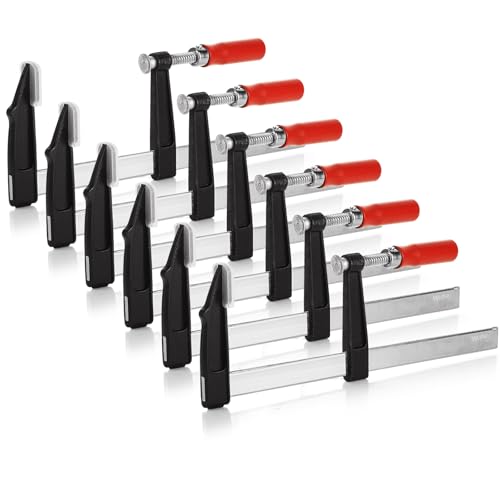 LOYORTY Klemmen für Holzbearbeitung, schnelles Lösen von Holzklemmen, 30,5 cm, Stahl-F-Klemme, Holzbearbeitungsklemmen-Sets für Holzbearbeitung, Metallbearbeitung, Heimwerker, 6 Stück LOYORTY Klemmen für Holzbearbeitung, schnelles Lösen von Holzklemmen, 30,5 cm, Stahl-F-Klemme, Holzbearbeitungsklemmen-Sets für Holzbearbeitung, Metallbearbeitung, Heimwerker, 6 Stück von LOYORTY