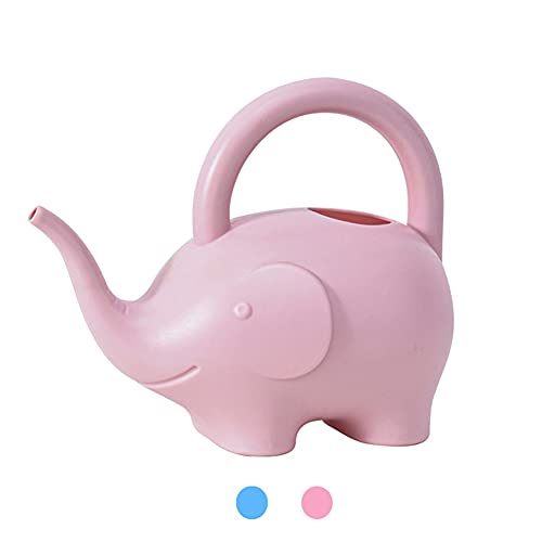 LOYUYU 1.5L Plastikgießkanne Kleine leichte niedliche Indoor Outdoor Gartenpflanzen, Erwachsene Kinder Spielzeug Elefant Gießkanne STYLE1: Rosa von LOYUYU