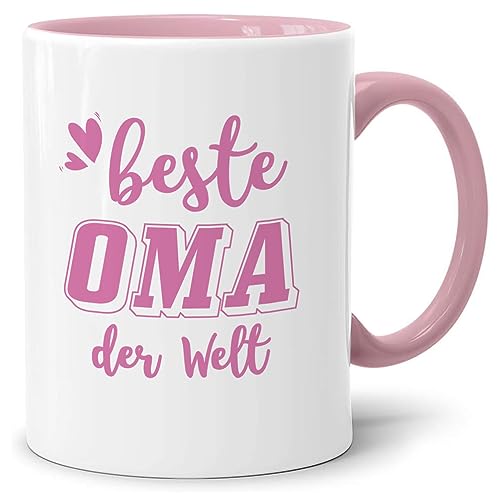 Beste Oma der Welt Tasse, Geschenke für Oma Muttertagsgeschenke Geburtstagsgeschenk Weihnachtsgeschenke Kaffeetasse für Großmutter Geschenk Geburtstag Muttertag Weihnachten (Rosa für Oma) von LOZACHE