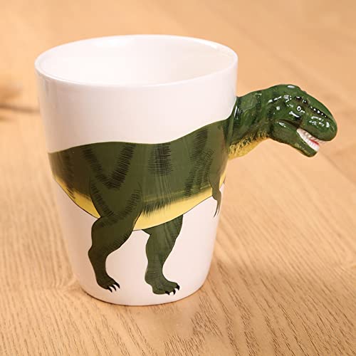 LOZACHE 3D Dinosaurier Kaffeetasse, 420ml Lustige 3D-Tier-Keramik-Kaffeetasse, Geschenk für Geburtstag, Weihnachten, Erntedankfest, Vatertag, Muttertag (Dinosaurier 01) von LOZACHE