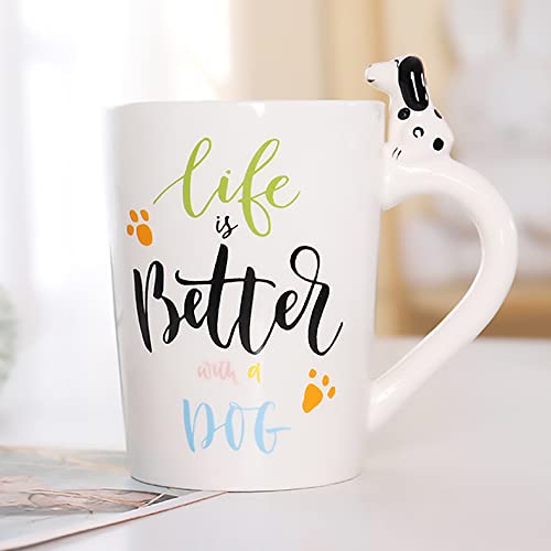 LOZACHE 3D Hund Kaffeebecher, nette Hund Geschenke für Frauen Lady Mädchen Freunde Neuheit Geburtstag Geschenk, 420ml (Hund) von LOZACHE