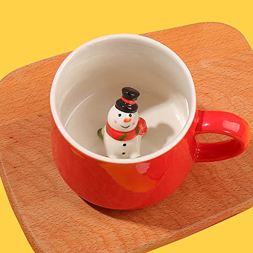 LOZACHE 3D Schneemann Kaffeetasse, 12oz Lustige Cartoon Handgefertigte Figürigkeit Milch Teetasse, Weihnachten Geburtstagsgeschenke für Freunde Kinder Mädchen Frau Grandma Tante (Schneemann) von LOZACHE