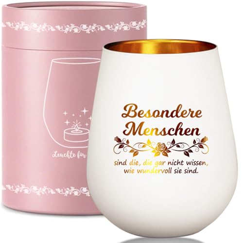 Windlicht Glas mit Geschenkbox, Teelichthalter mit Gravur Spruch, Personalisierte Mutmacher Geschenk Dankeschön für Frauen Tochter Frau Schwester Damen Freundin Lehrerin Kollegin zum Geburtstag Windlicht Glas mit Geschenkbox, Teelichthalter mit Gravur Spruch, Personalisierte Mutmacher Geschenk Dankeschön für Frauen Tochter Frau Schwester Damen Freundin Lehrerin Kollegin zum Geburtstag von LOZACHE
