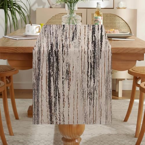 LOZULO Dark Grey Tischläufer Modern Tisch Wetterfest Abwaschbar Outdoor Tischdecke Frühling für Party Tischmatten Küche Läufer 40x180cm von LOZULO
