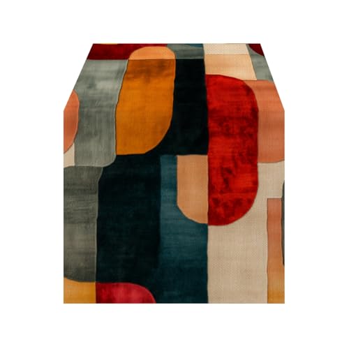 LOZULO Modern Boho Antik Alt Rustikal Holz Herbst Tischläufer,Saisonnal Küche Tisch Dekoration Drinnen Urlaub Party Dekor,Tischläufer Outdoor Abdichtung Table Runner 40x140 cm von LOZULO