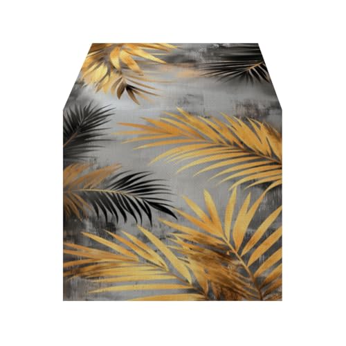 LOZULO Modern Tropisches Blatt Frühling Tischläufer,Sommer Saisonnal Küche Tisch Dekoration Drinnen Urlaub Party Dekor,Tischläufer Outdoor Abdichtung Table Runner 40x140 cm von LOZULO
